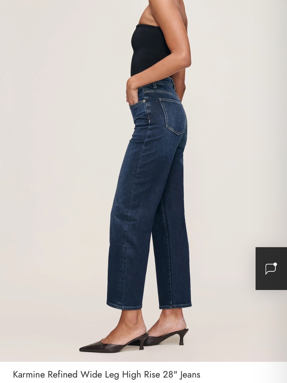 DL1961 Karmine Wide-Leg High-Rise Jeans in Dark Sea - size 27 - Picture 2 of 11